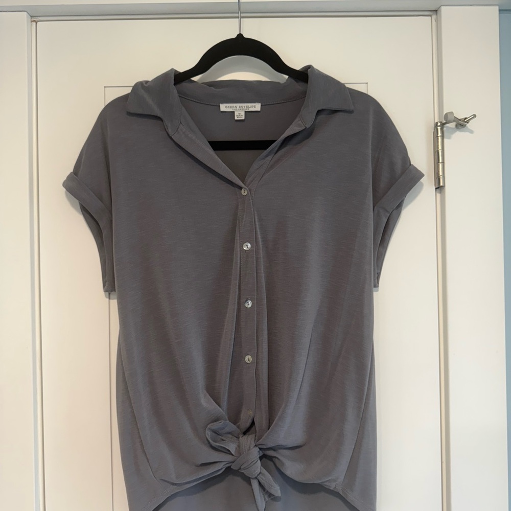Green Envelope Charcoal Button-Down Shirt